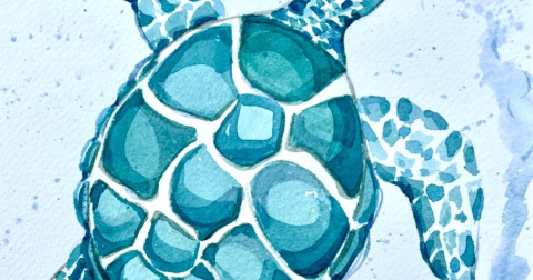 Art with Wine - Sea Turtle Watercolor Class